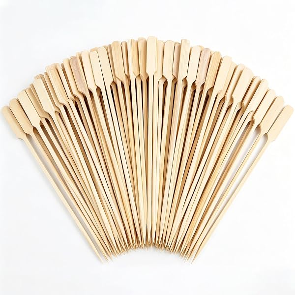 Pics Brochette en Bambou 15 cm – Lot de 100, Brochettes en Bois De Bambou, Brochettes en pour Barbecue, Bâtonnets Cocktail, Piques Apéritif Et Barbecue, pour Fruits, Viandes Et Tapas - 1