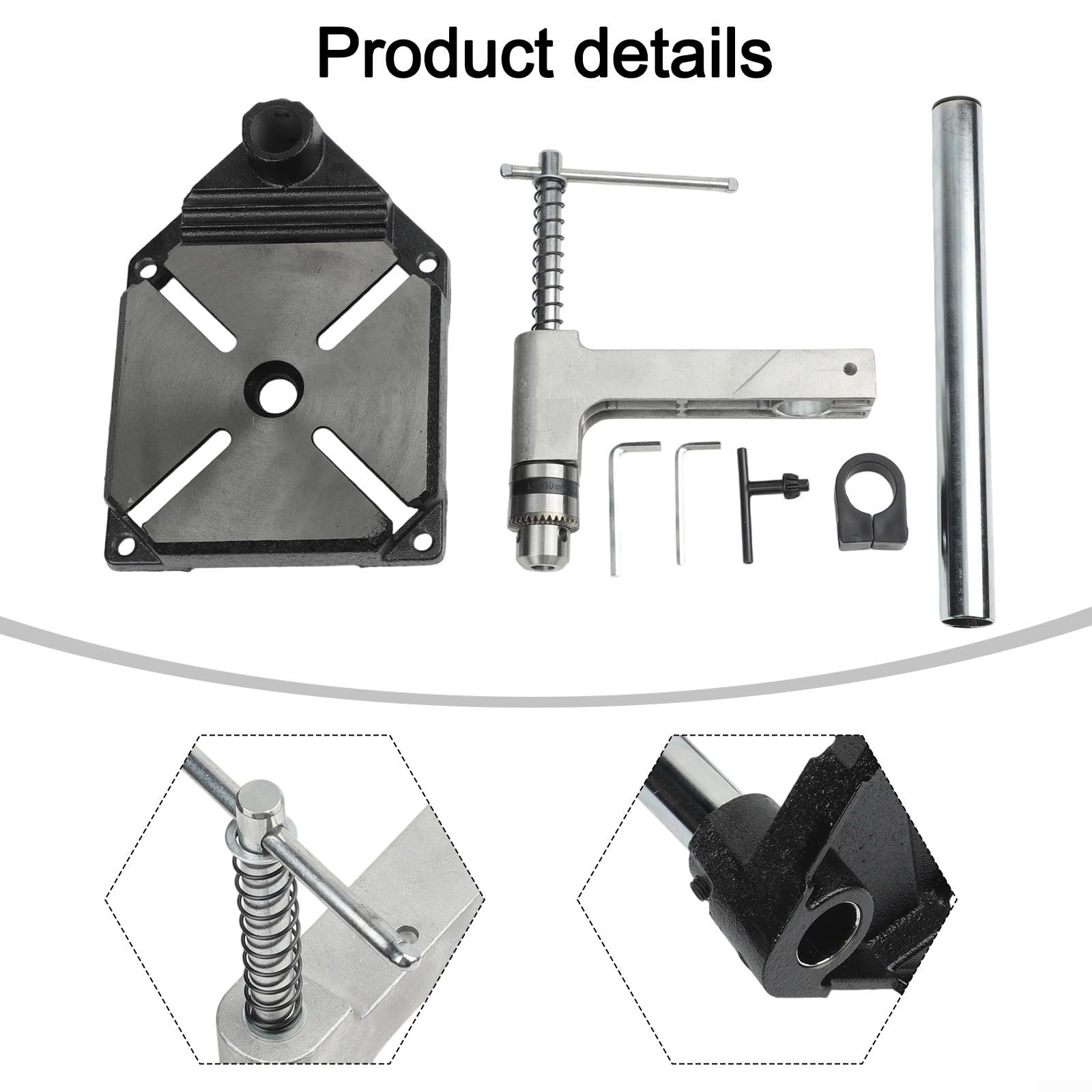 Máquina de roscar manual vertical, llave de grifo ajustable para enhebrar con precisión de 1,5 mm a 10 mm, aleación de aluminio resistente o marco de hierro fundido, herramienta manual compacta para