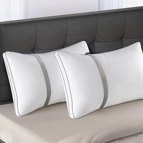 BedStory Pillows for Sleeping 2 Pack, Hotel Quality Bed Pillow Standard Size, Down Alternative Pillows with Ultra Soft Fiber Fill, Good for Back and Side Sleepers