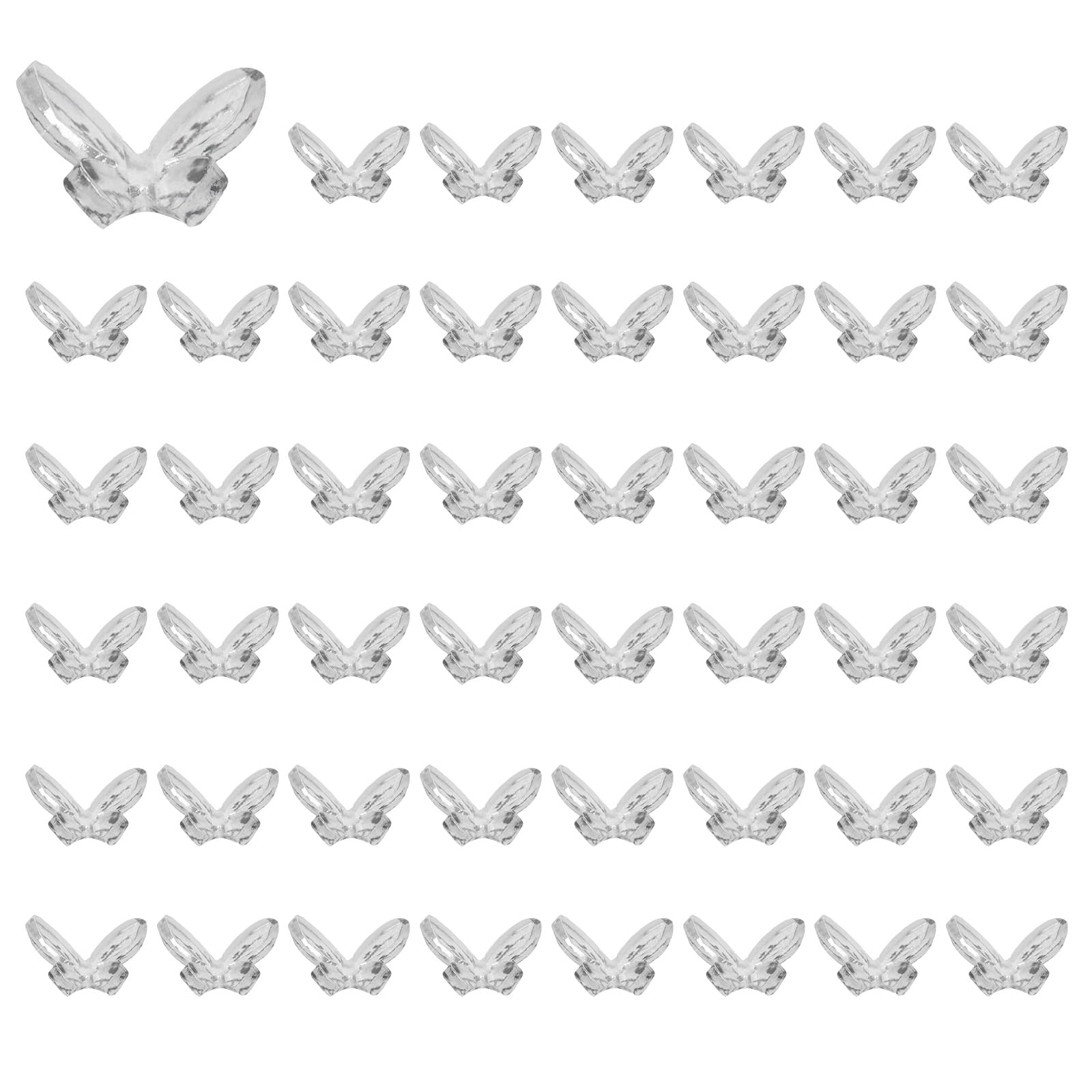 CoCud Mini Resin Butterflies, 8mm Length, Resin Miniature Dollhouse Accessories White with Black Spot