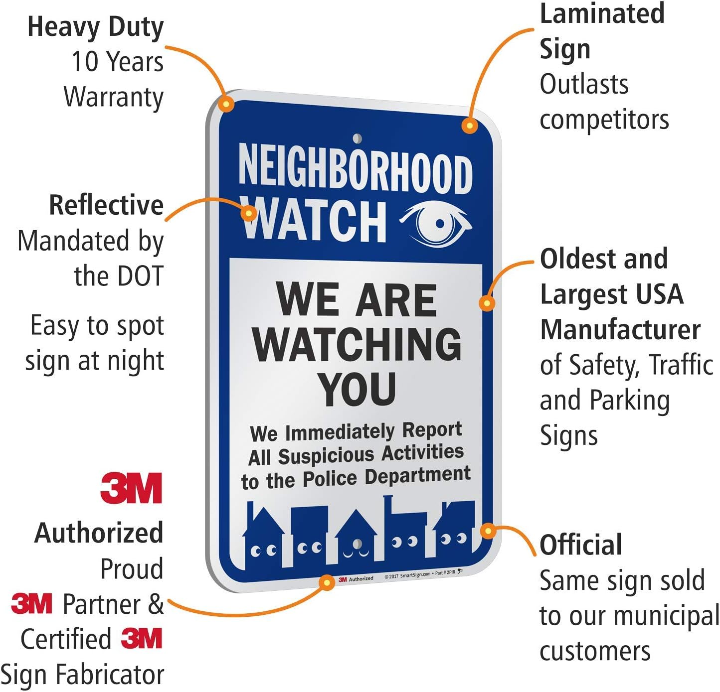 Bеѕt Cуbеr Mоndау 🔥 SmartSign - K-9120-EG-12x18 Neighborhood Watch - We Are Watching You Sign | 12 x 18 3M Engineer Grade Reflective Aluminum Black/Blue on White