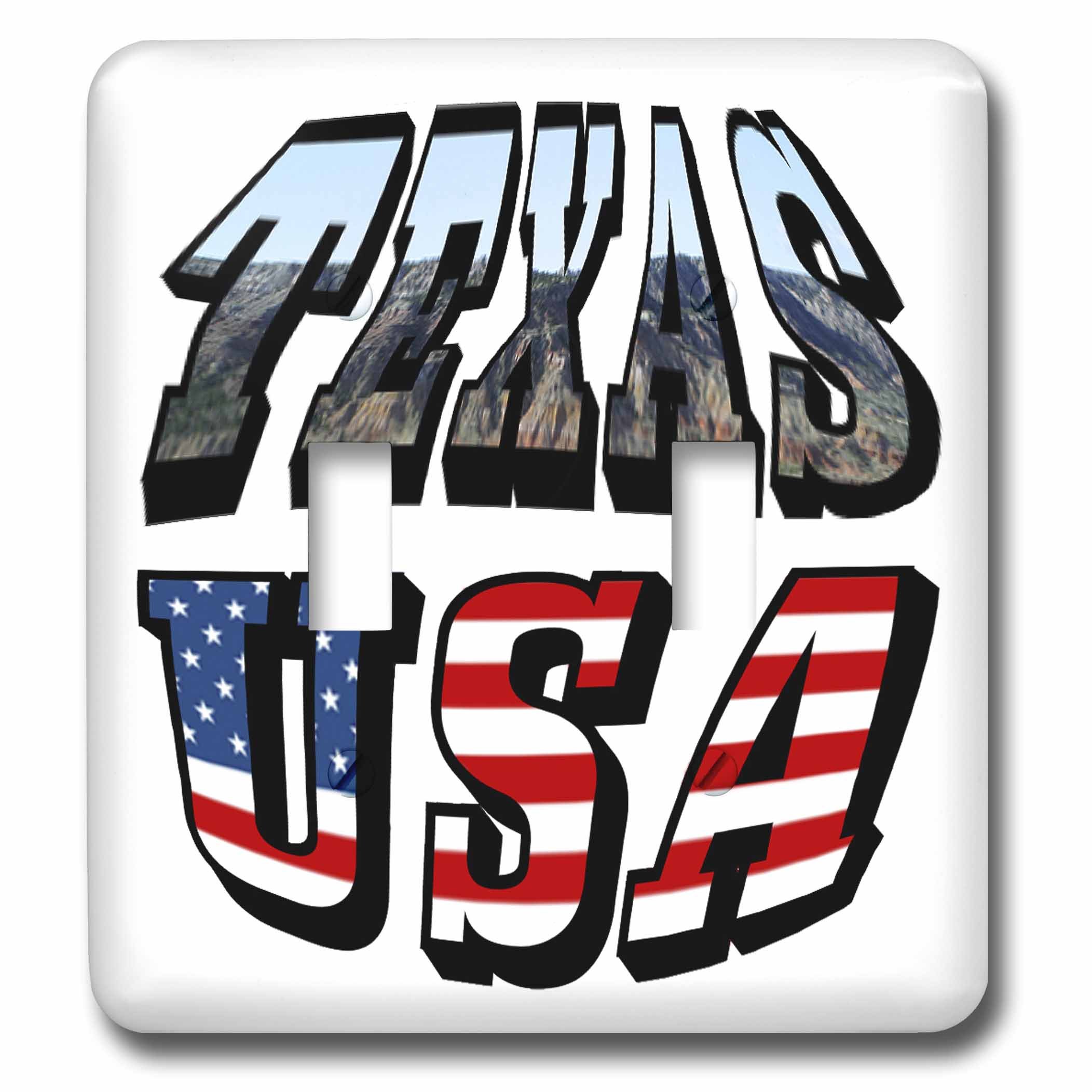 Double interrupteur à baïonnette Texas USA flag 3dRose lsp_50730_2