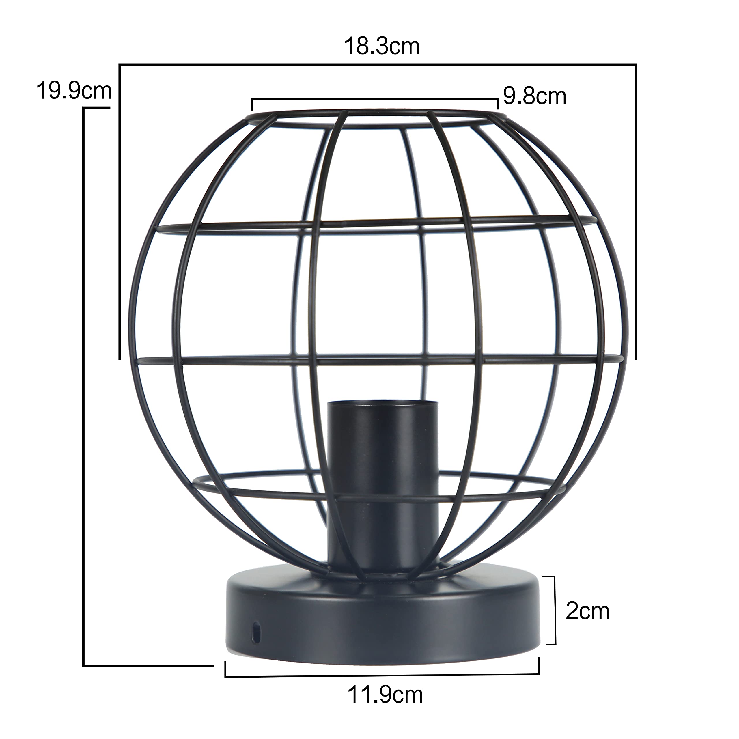 ZMH 4ER Deckenleuchte vintage Deckenlampe flur - schwarz Retro Lampe E27 | Fassung industrielle runde Flurlampe aus metall leuchte für gang küche schlafzimmer wohnzimmer - max 40W - Ø180mm