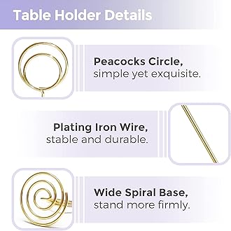 Table Number Holders 20Pcs - 2 Inch Mini Place Card Holder Short Table Number Stands for Wedding Party Graduation Reception Restaurant Home Centerpiece Decorations Office Memo (Gold)