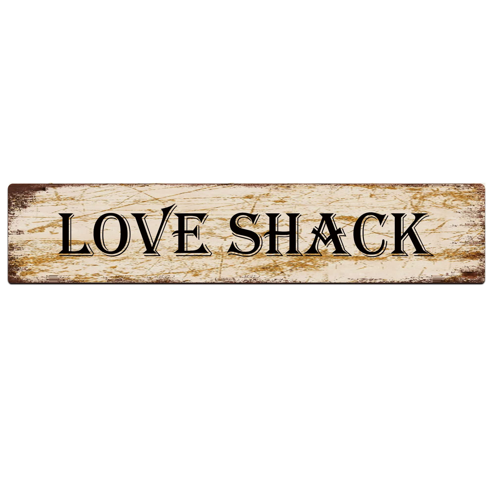 KILSPU Love Shack Sign Vintage Metal Sign Retro Metal Plaque Bar Pub Poster Wall Art Decor Tin Sign 4x16 in / 10x40 cm