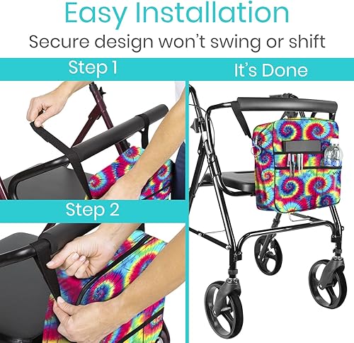 Vista 68 de Bolsa de transporte Vive para andador, universal, para accesorios de sillas de ruedas, andadores, andadores con ruedas y sillas de transporte, que