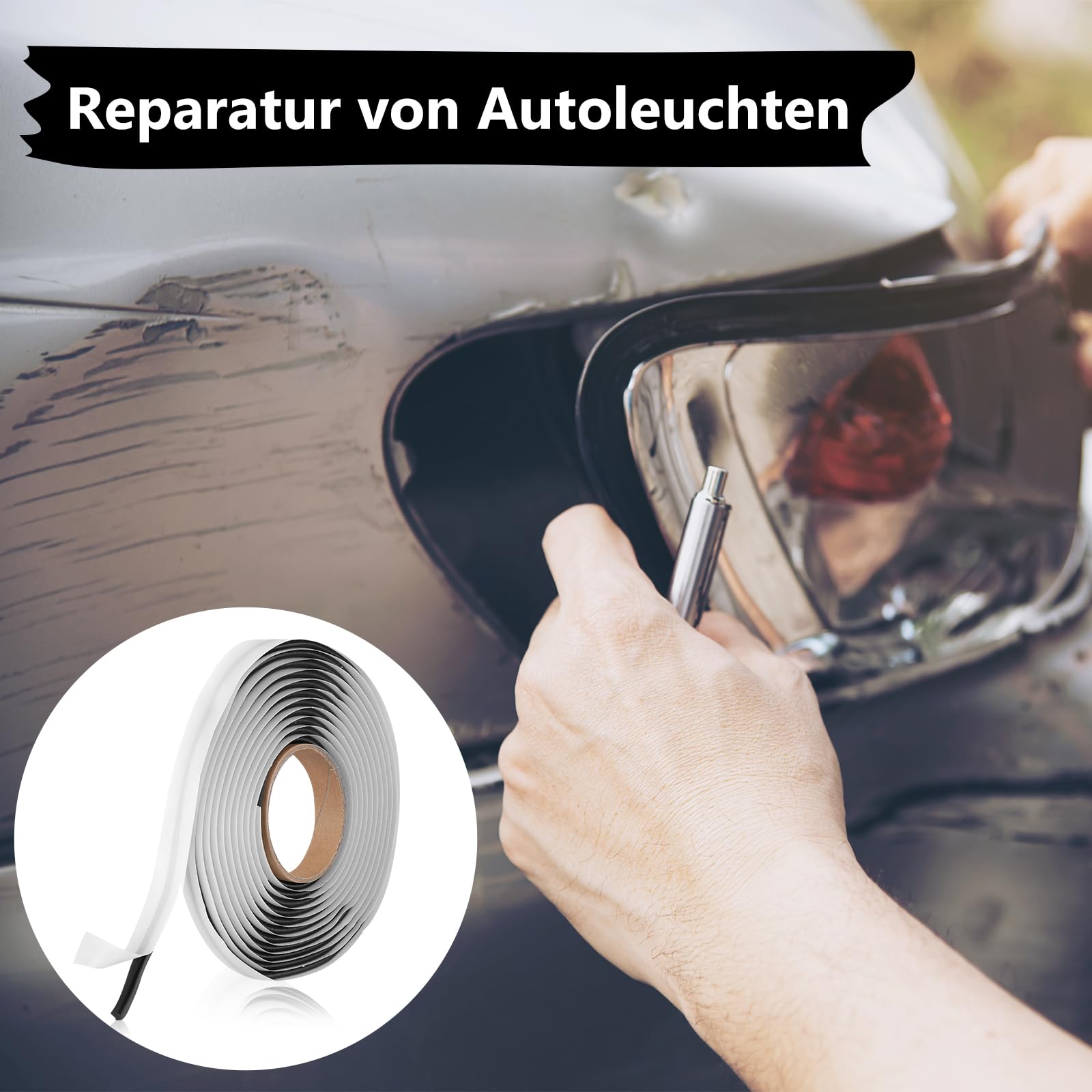 Butylkoord 6 mm – 7 m rol, butyl afdichtingsband, geschikt voor ramen, deuren, isolatie en montage (6 mm / 7 m (6x5 mm)) - Zwart