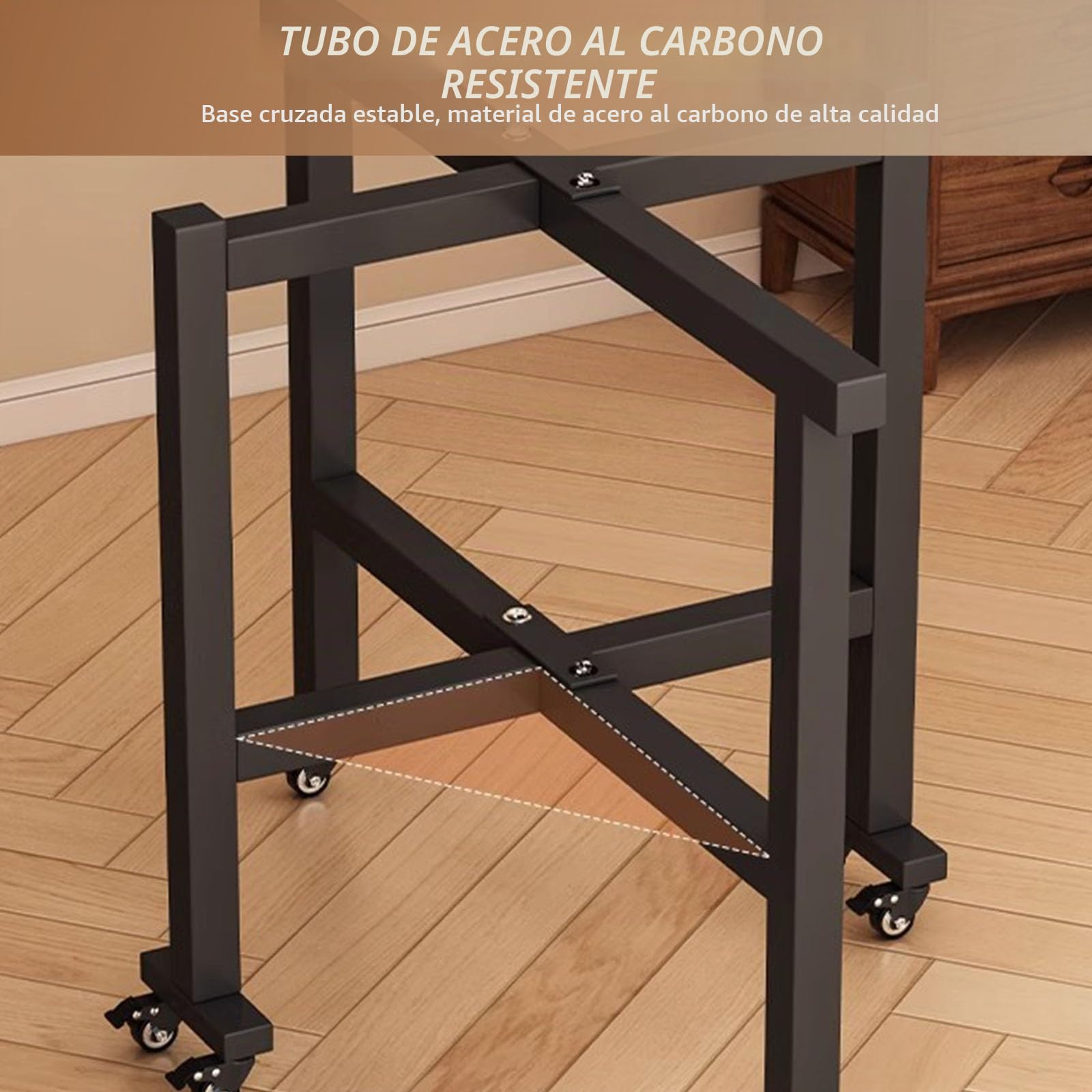Mesa de Comedor Plegable for Uso doméstico, Mesa de Cocina Extensible con alas abatibles, Mesa de Cocina Redonda Plegable y portátil con 6 Ruedas(Brown,100cm)