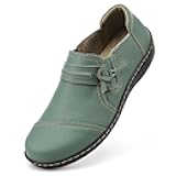 Women's Classic Comfort Leather Loafers Cute Slip-Ons Casual Dress Shoes Lightweight Walking Flats Everyday Work Shoes