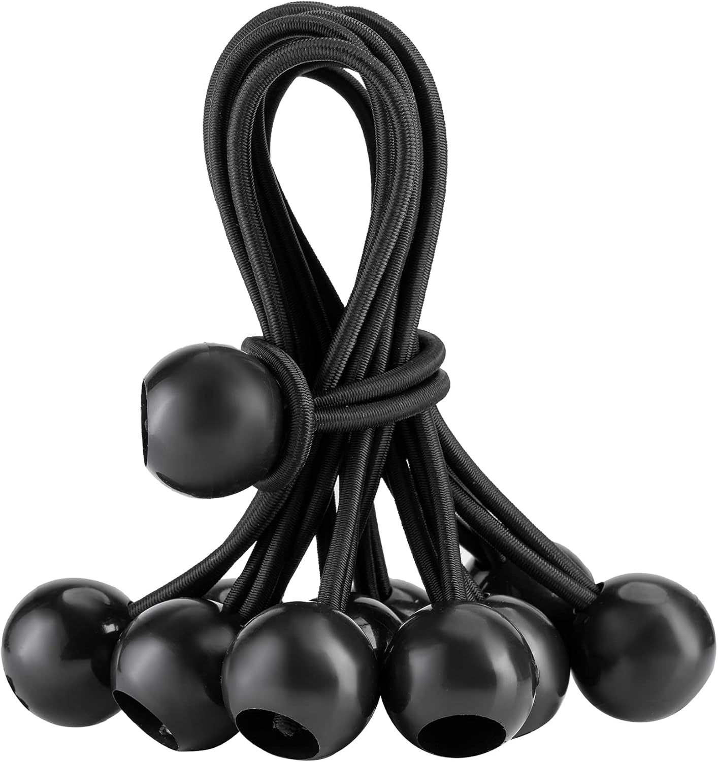 Kayphyeo20PCS 6" Bungee Ball Cords with Plastic Balls Heavy Duty Black Flexible Elastic String Cord for Canopy, Banner, Tarpaulin, Pavilion, Tarp, Cargo, Tent, Camping, Cable Organization : Everything Else