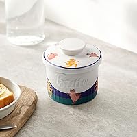 Vista 7 de Toptier Mantequilla para encimera con línea de agua, mantequilla untable bajo demanda, mantequilla de cerámica para dejar en la encimera, plato