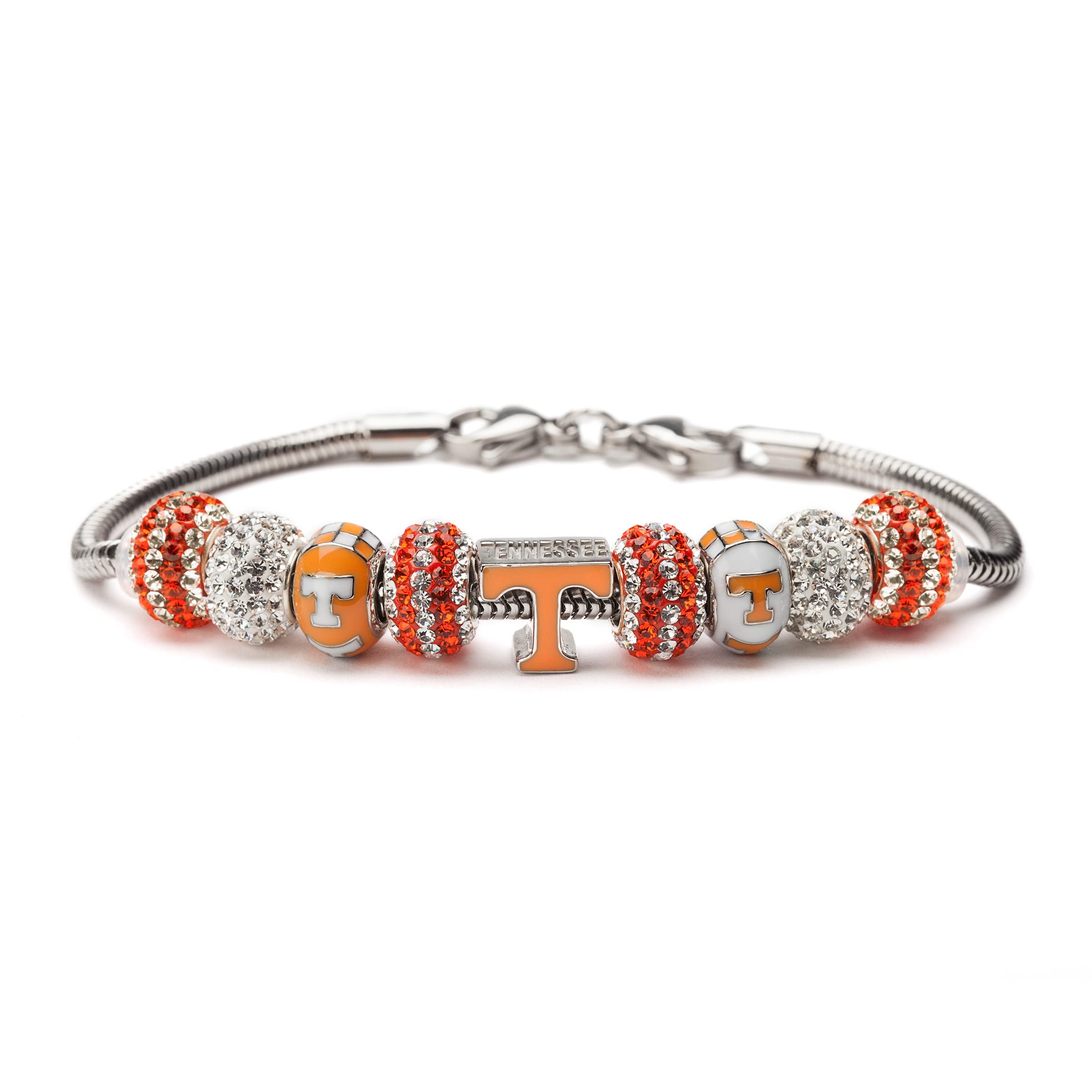 Stone ArmoryUniversity of Tennessee Charm Bracelet | Tennessee Stainless Steel Bracelet | Tennessee Volunteers Gifts | Product Lifetime Guaranteed | Officially Licensed Jewelry by University of Tennessee