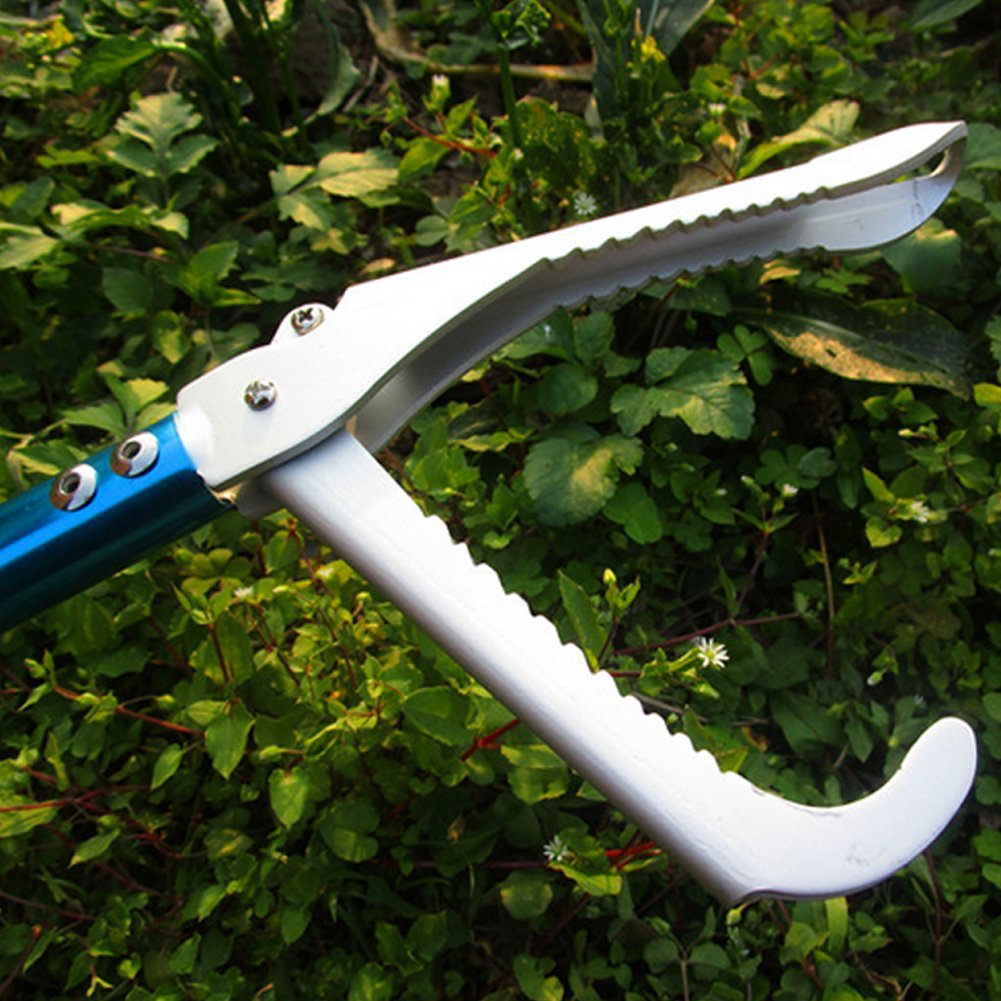 Cheetong 152,4 cm Professional Robustem Legierung Schlange Tong Reptile Grabber Rattle Snake Catcher Breit Kiefer Handhabung Werkzeug mit Schloss und Komfortablen Griff (mit Schlange Tasche), Blau