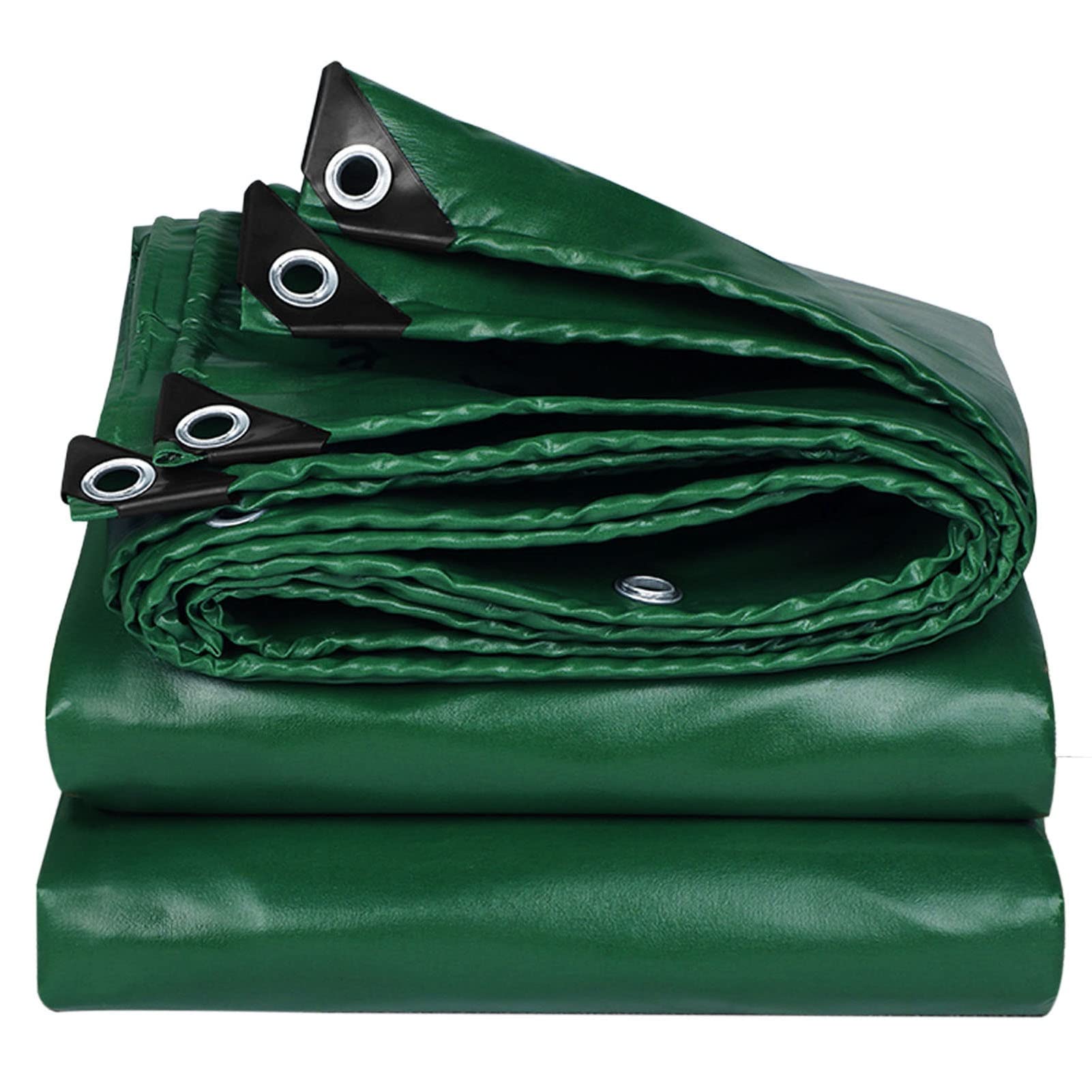 Telo Telone Resistente 3mx5m Telo di Copertura Telo Impermeabile 450g/m² Telo di Fondo Pieghevole Spessore 0,4mm per Roulotte da Campeggio sulla Spiaggia - Personalizzabile,Verde (Dimensioni