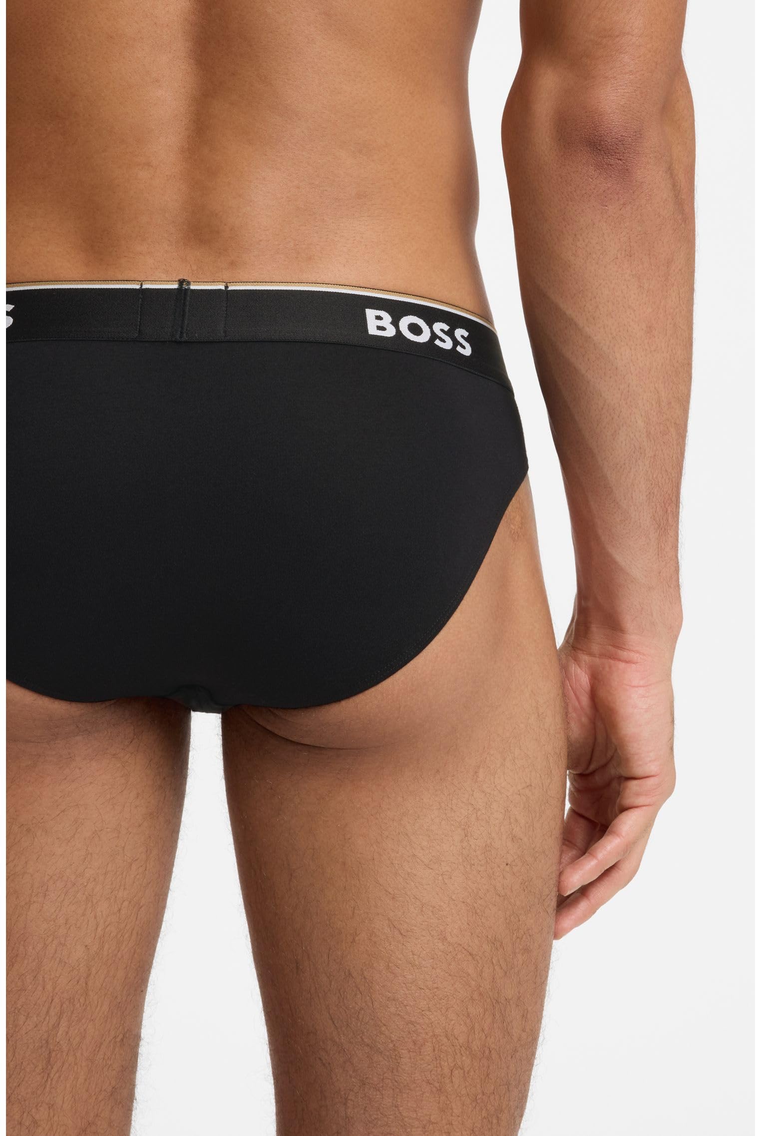 Boss Mężczyźni Brief 3P Co/El Power Majtki, Czarny (Black1), XL