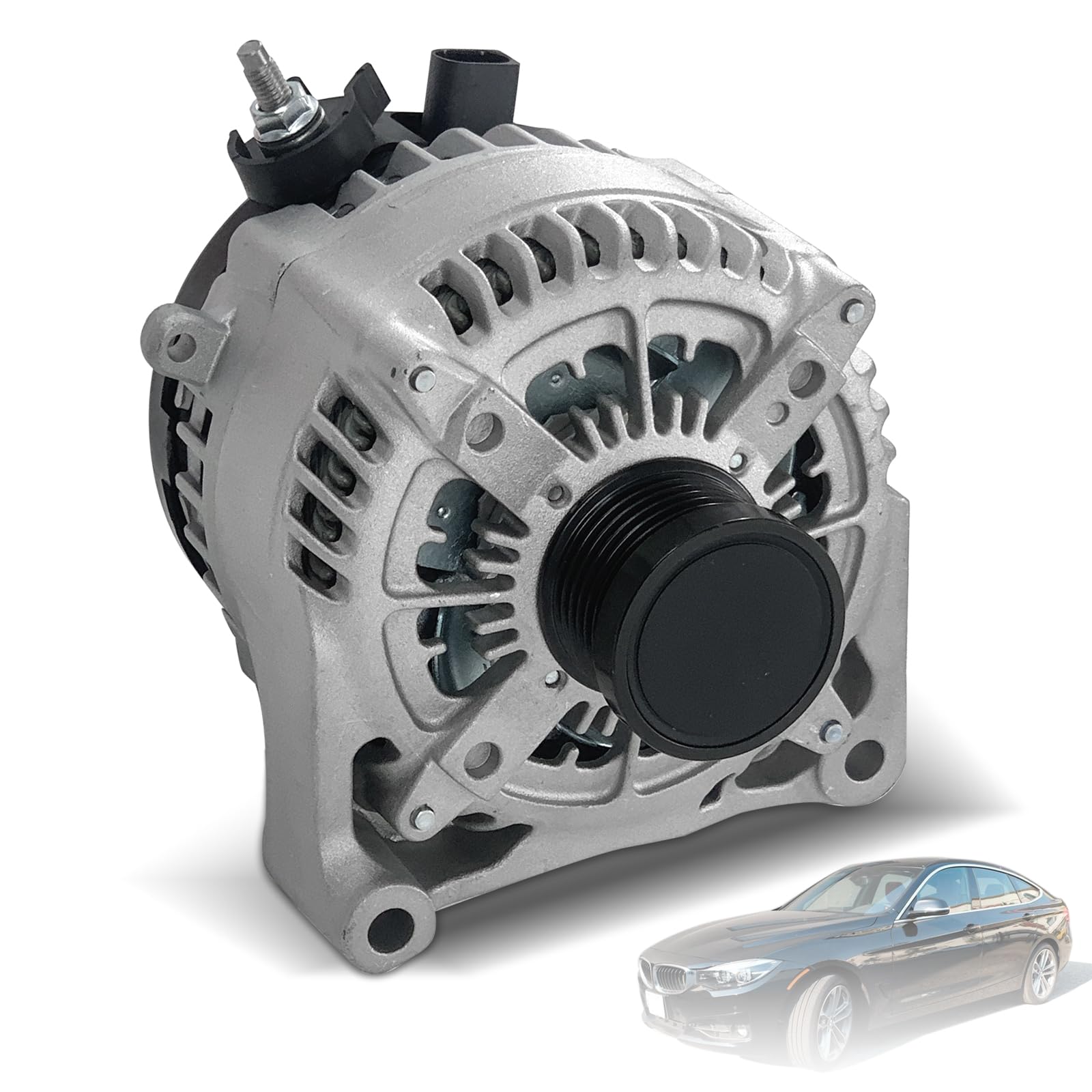 12317605061 alternator compatible with 14-16bmw 228i, 13-18 320i, 328i, 428i xdrive, 528i, x1, x3, z4, l4 2.0l, 12v 210amp, replace 12317605479 14204 116442 1042106400 104210-6400 104210-6401
