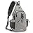 G4Free Canvas Sling Bag Crossbody Backpack with USB Charging Port & RFID Blocking, Hiking Daypack Chest Bag for Women Men(Grey)