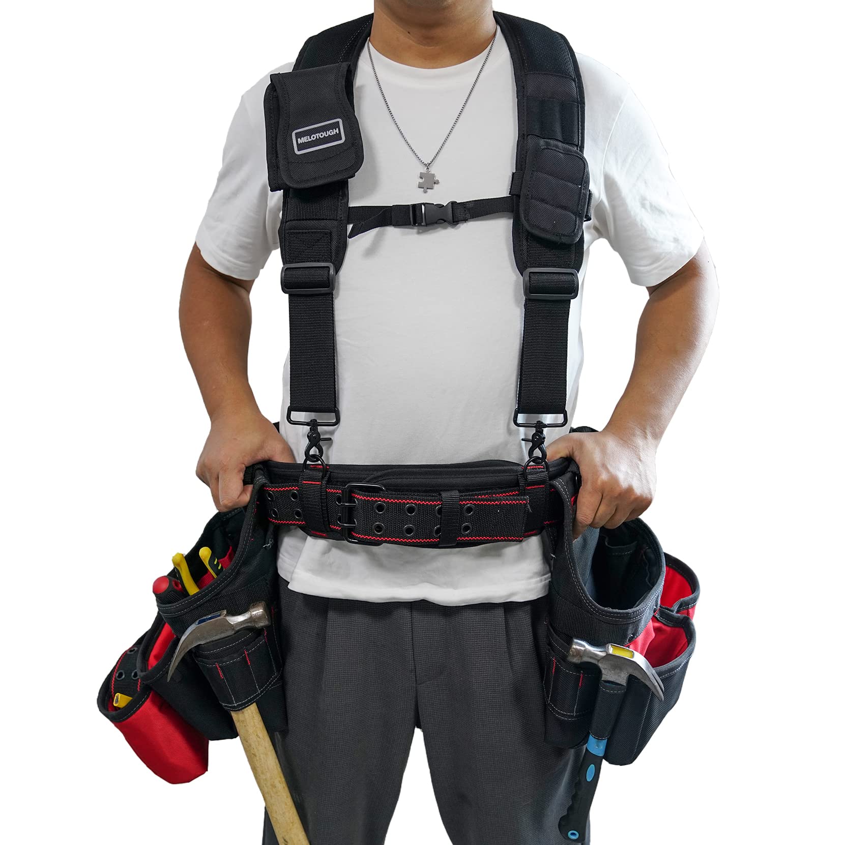 MELOTOUGH Padded Tool Belt with D ring for men construction