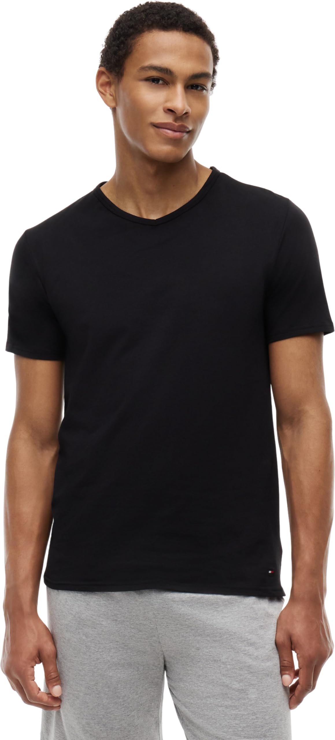 Tommy Hilfiger Koszulka męska S/S, Multi (czarny/biały/szary wrzosowy), XXL