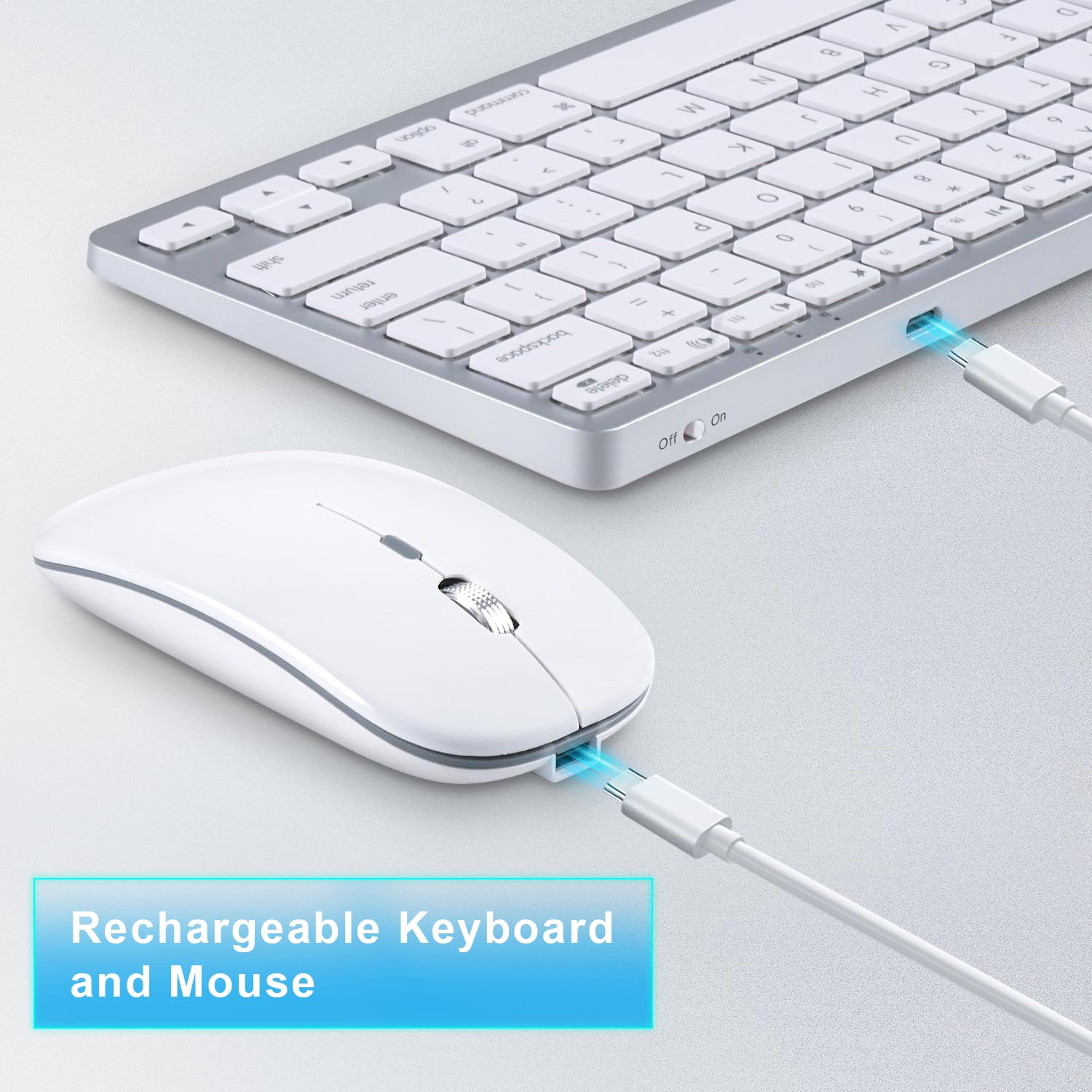 Amazon.com: Rechargeable Wireless Keyboard and Mouse Compatible 
