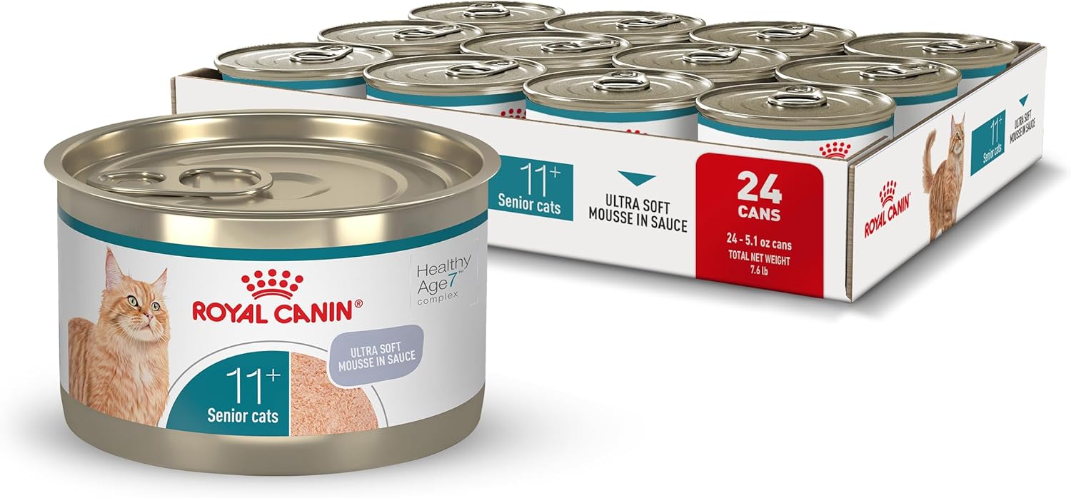 Royal Canin Feline Health Nutrition Aging 11+ Wet Cat Food, for Cats Over 11 Years, Supports Optimal Health & Vitality, 5.1 oz can, case of 24
