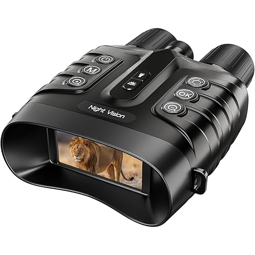 Night Vision Binoculars 4K 48MP Infrared Night Vision Goggles 8X Digital Zoom 1968FT, 10000mAh Battery - Adult Nightvision 3'' HD Screen 32GB Card for Camping Hunting Security Men's Gift