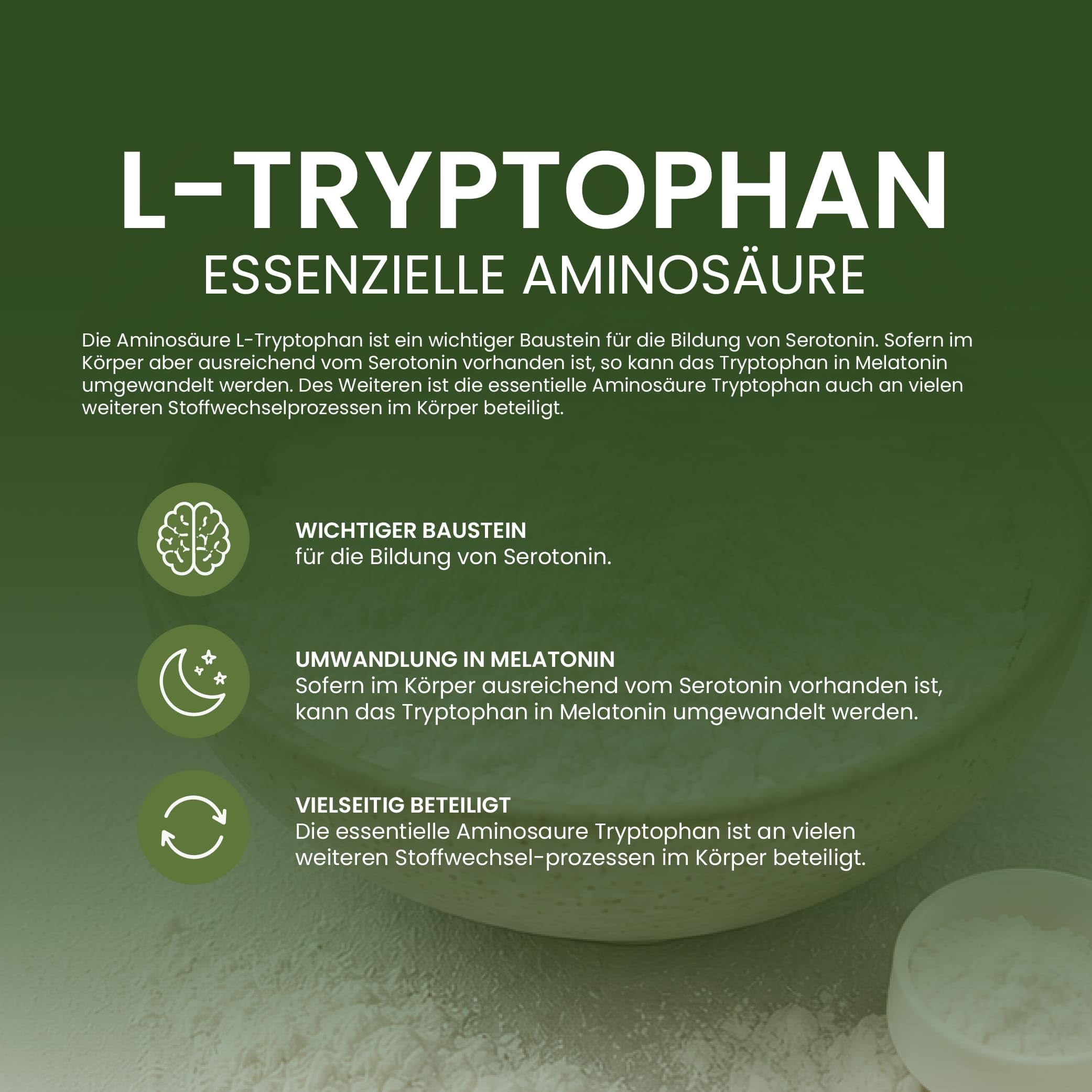1 kg L-Tryptophan 500 mg | Pulver | Aminosäure | 100% rein | Schlafen | Sport