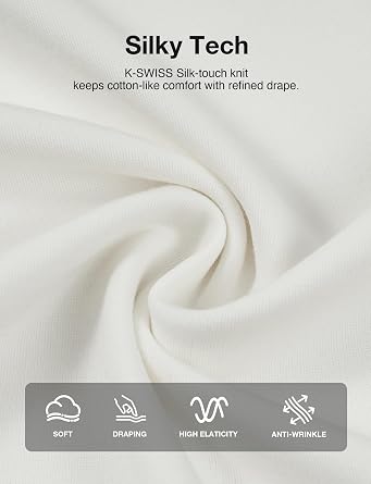 K-Swiss Heritage Women's Oversized T-Shirt, Silky Soft Crewneck T-Shirts with Eco-Embossed Graphic for Casual Lounge