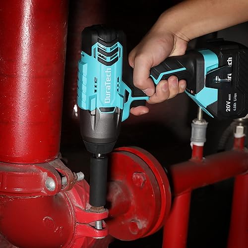 Miniatura 7 de DURATECH Llave de impacto inalámbrica: regalos para papá, pistola de impacto de 20 V, unidad de 1/2 pulgada, par máximo de 330 pies/libras, con 4