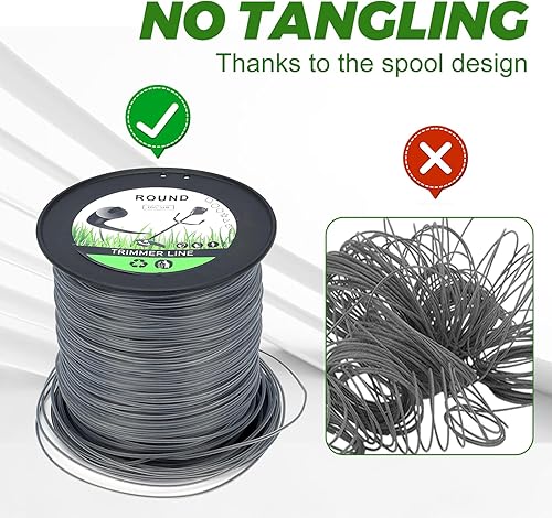 Miniatura 9 de Dalom Línea de recortadora redonda de 5 libras, 0.095 pulgadas0.094 in, 1425 pies para Sthil FS55R FS45 FS80R FS85R Echo SRM225 SRM210 SRM230 T25