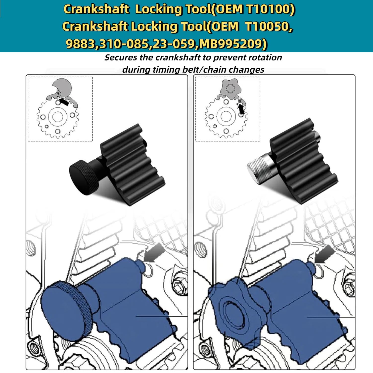 Set di Attrezzi per la Regolazione della Cinghia dentata per VW Audi, Kit utensile di temporizzazione del Motore Diesel Compatibile con 1.2, 1.4, 1.9, 2.0 TDi