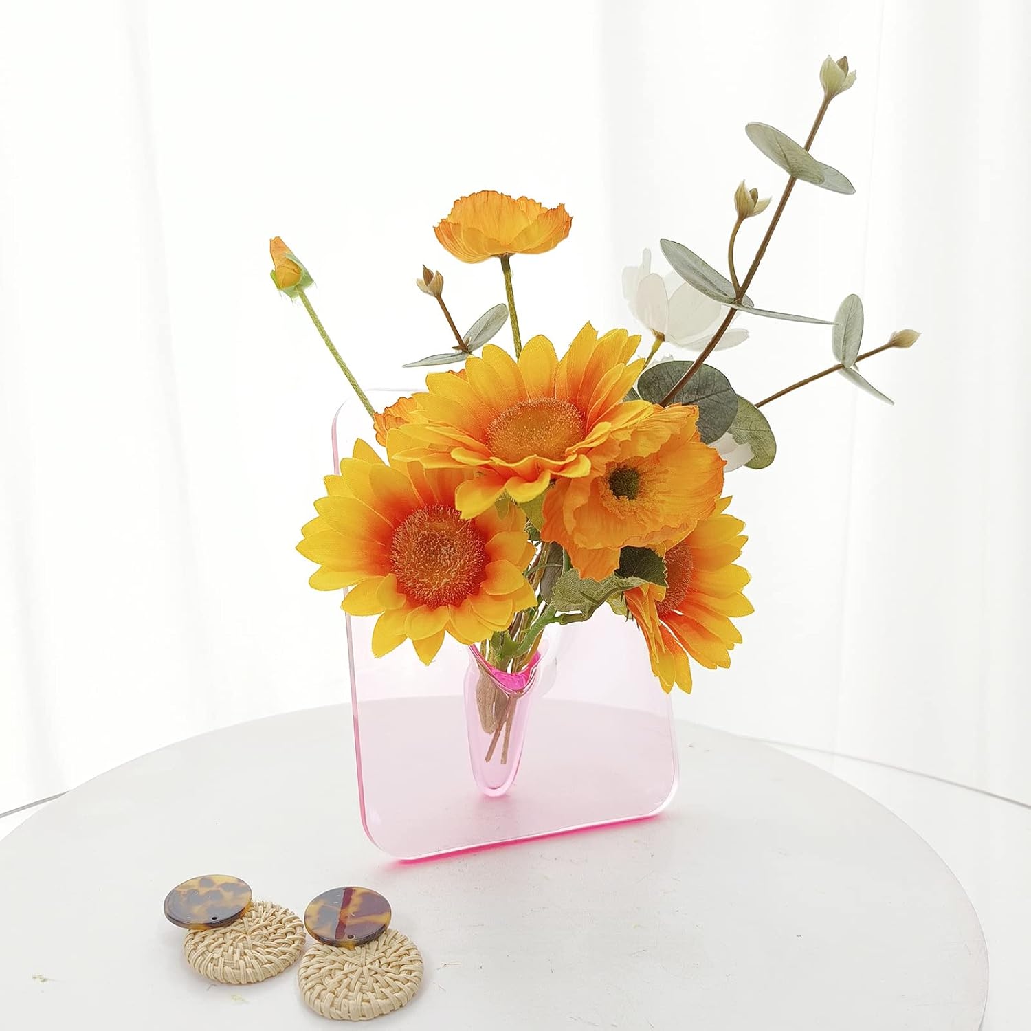 Acrylic Modern Vase, Frame Floral Centerpiece for Dining