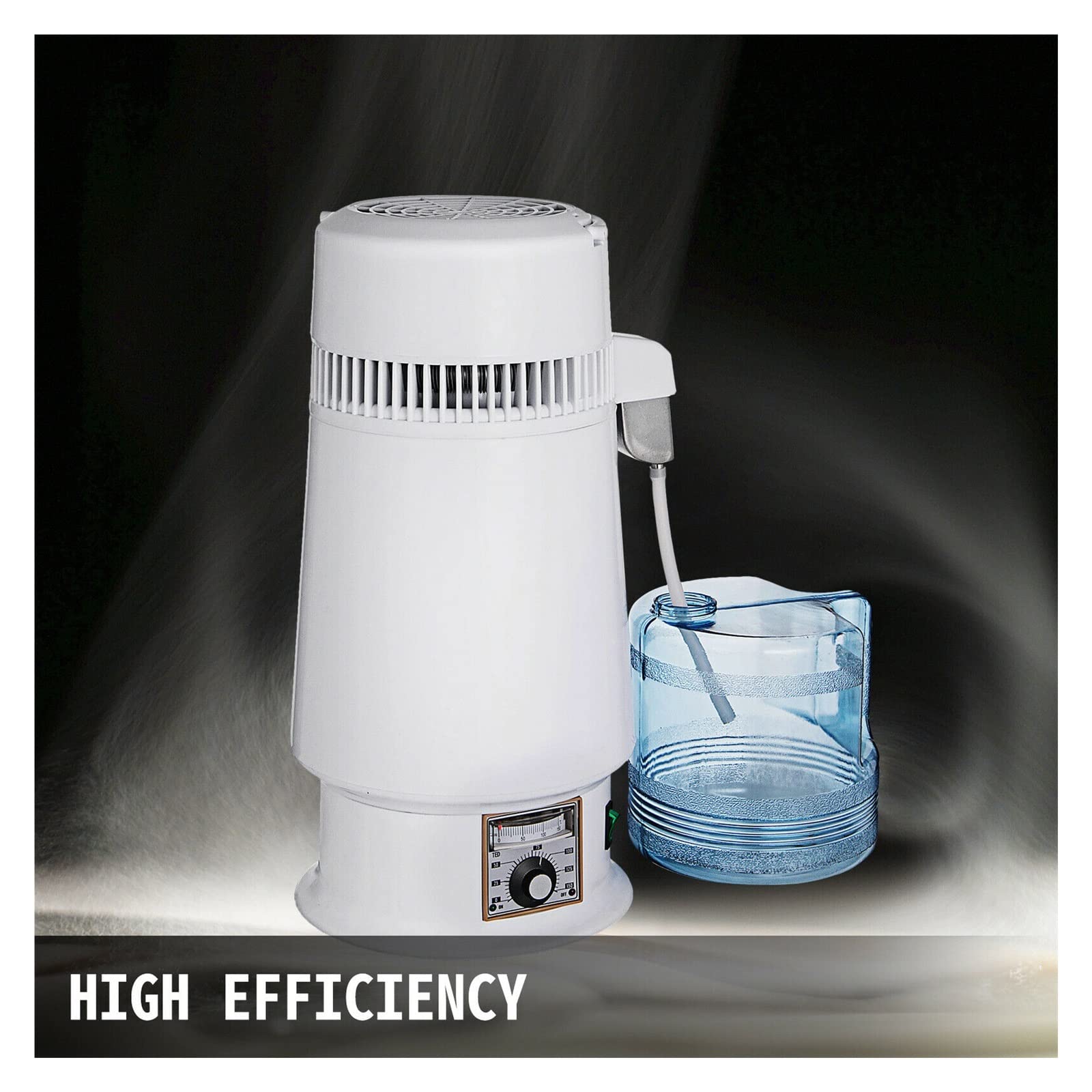 Destilador de agua profesional de 4 L, purificador de agua de acero inoxidable, 1 L/h, 750 W, temperatura ajustable, hogar, oficina, laboratorio