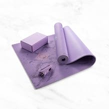 Myga Yoga Starter Set   6mm Non-Slip Exercise Mat with Block & Strap   Beginner Yoga Kit for Home, Gym & Travel   Ideal for Pilates & Meditation   Durable, Eco-Friendly & Gift-Ready