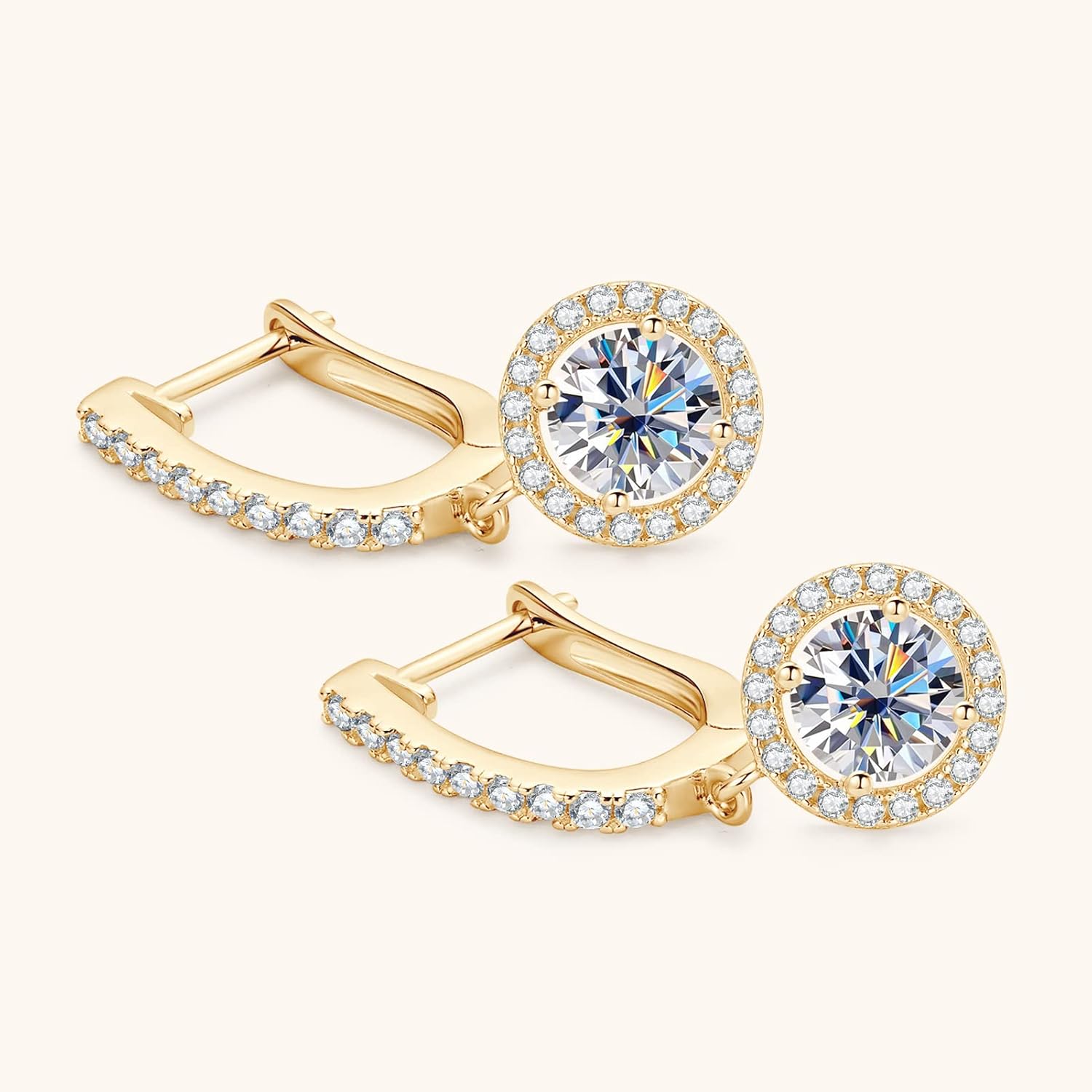 PROSTORRY 1CT Moissanite Dangle Earrings 925 Sterling Silver D Color Moissanite Pendant Drop Huggie Earring for Women Birthday Christmas Jewelry Gifts - Image 7