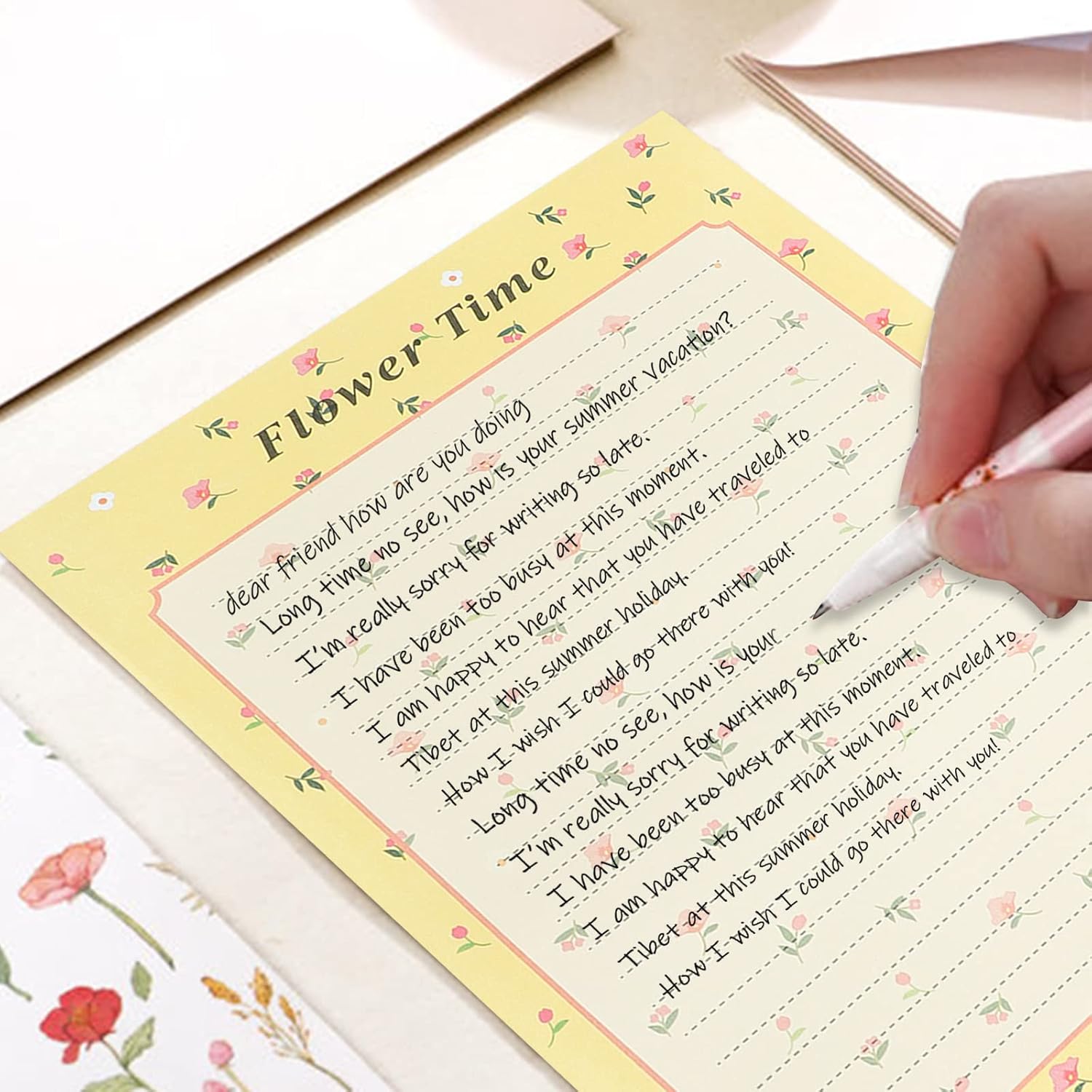 全品最安値に挑戦 レターセット 封筒30枚 便箋60枚 便せん 手紙 可愛い 和風 オシャレ 桜 うさぎ 鳥 4種類 郵便番号枠なし 結婚式 誕生日 お祝い 挨拶 ラブレター お見舞い お礼状用 招待状 ビジネス 黄色い花 Sparrow Rs