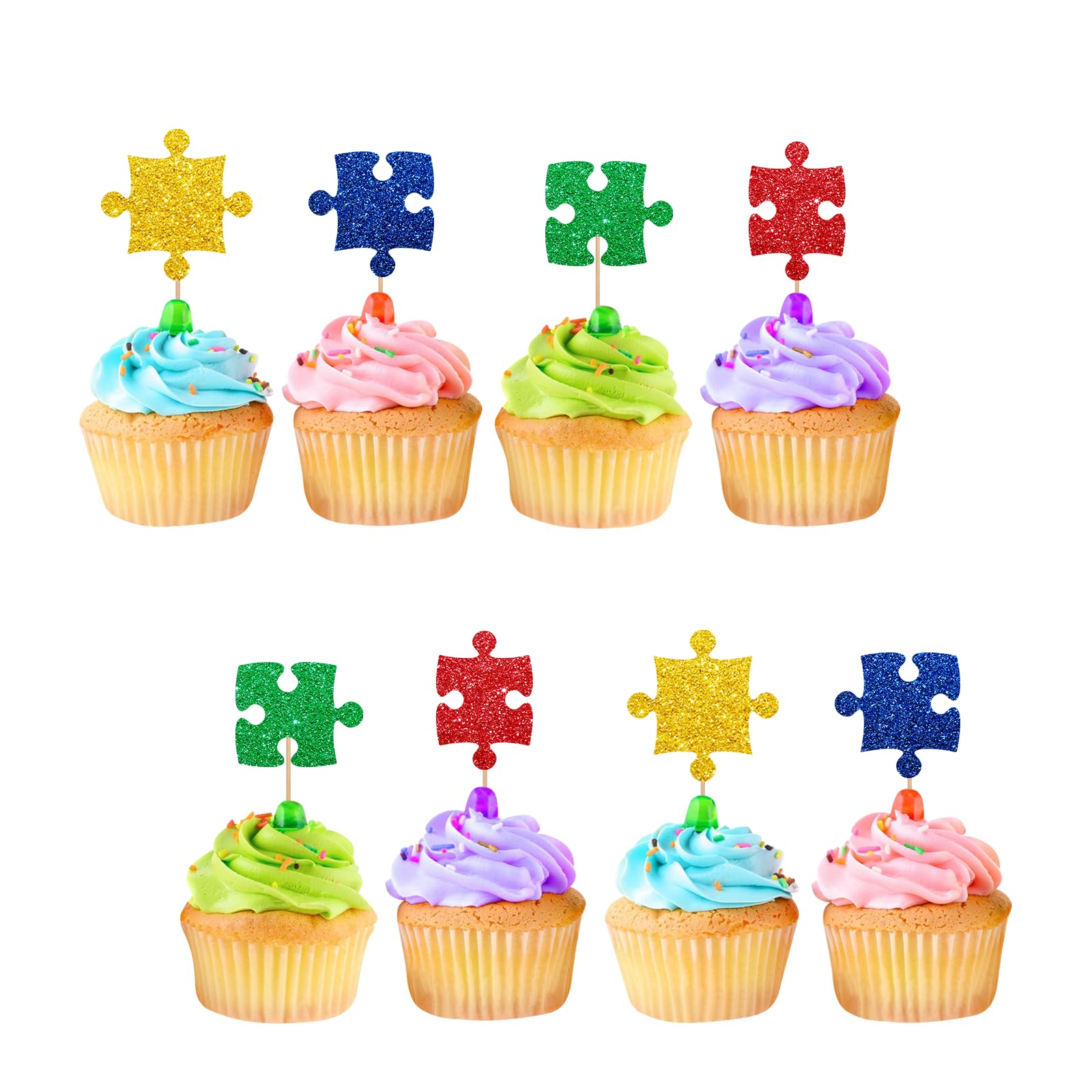 Gyufise 24 Stück Peace Love Cupcake Topper – Gold Glitter Deko Für Geburtstag, Retro-Party