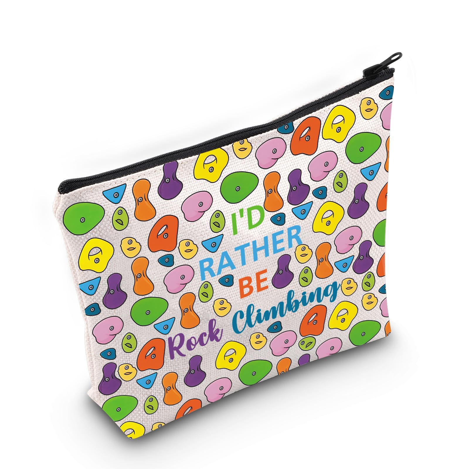 PYOUL Rock Climber Gift I’d Rather Be Rock Climbing Makeup Bag Bouldering Cosmetic Bag Rock Climbing Lover Gift (Be Rock Climbing Bag)