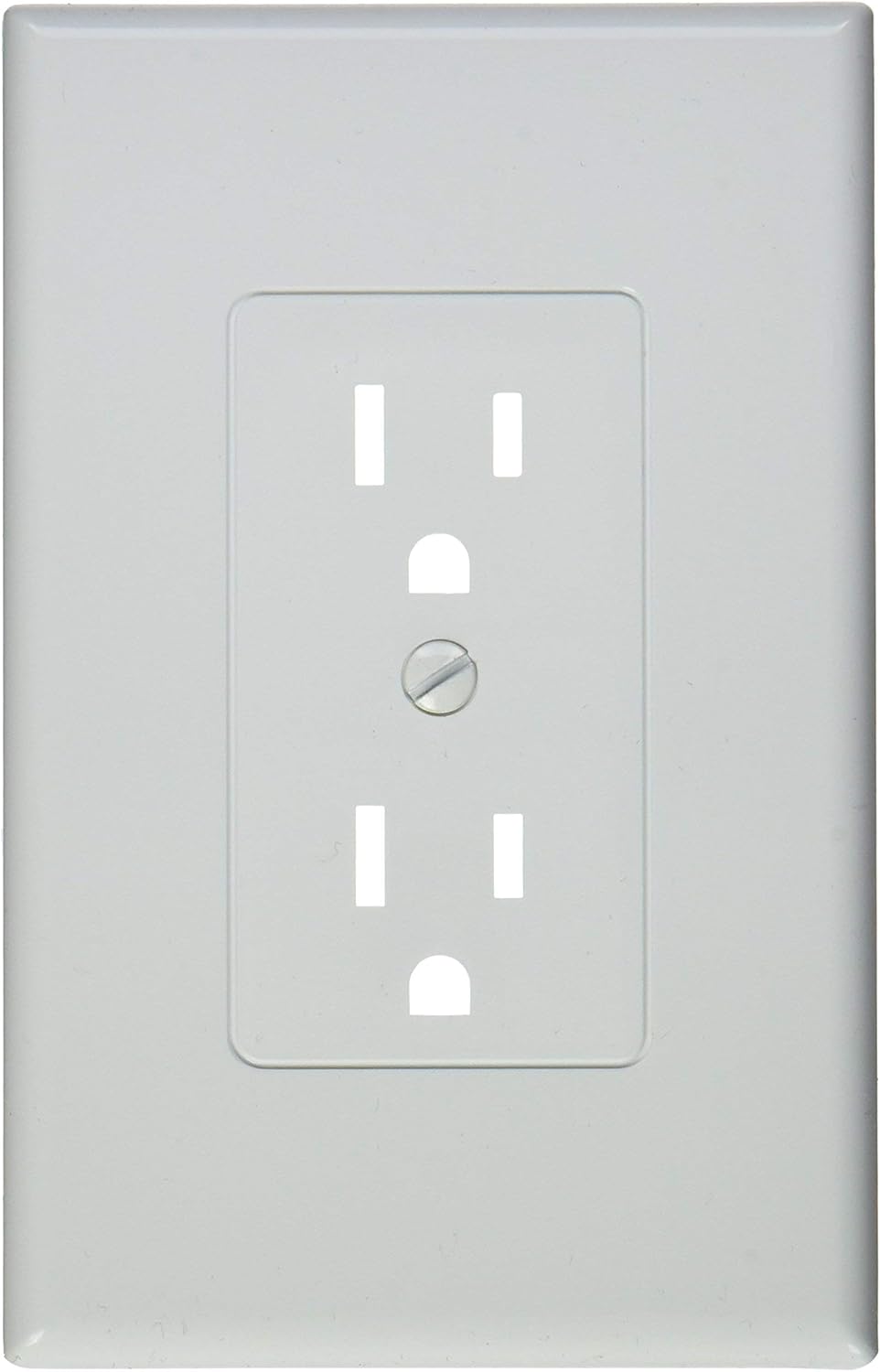 TayMac MW2500W Single-Gang Wallplate Non-Metallic Decorator Cover One Grounded Duplex, White Smooth(Pack of 5)