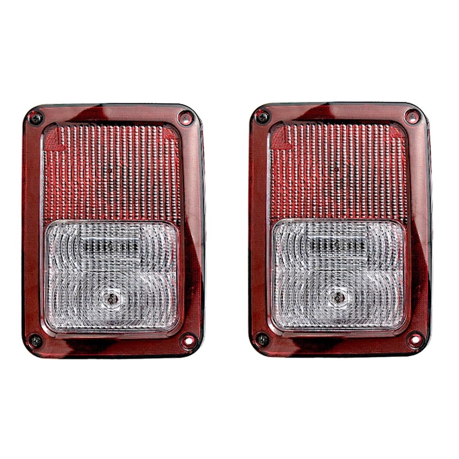 Generico Lampada posteriore fanale posteriore Fanale posteriore trasparente/rosso 12V lato sinistro o destro con per Jeep Per Wrangler JK 2007-2017 Freno fendinebbia per segnale(Rear Left)