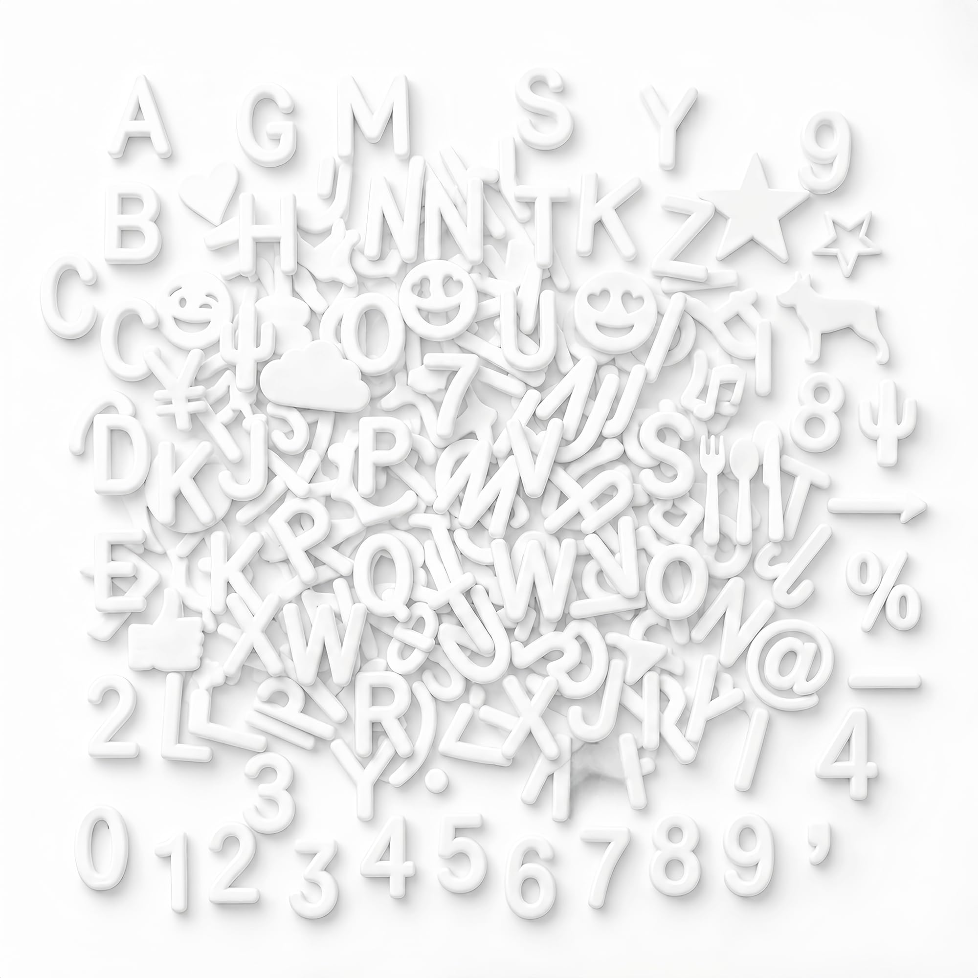 C CRYSTAL LEMON 394 Piece Letter Board Letters, 3/4 Inch (approx. 19 mm) White Plastic Letters, Numbers and Symbols, Replacement Set for Felt Letter Boards and Changeable Message Boards — image 1