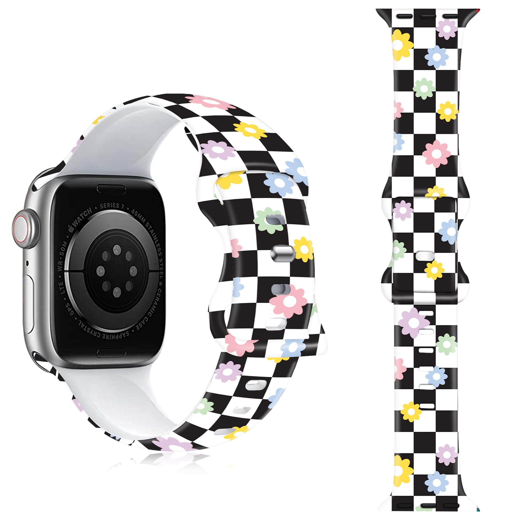 Silikon-Uhrenarmband für Apple Watch, Weihnachten, Herbst, Halloween, bedruckt, für iWatch 1, 2, 3, 4, 5, 6, 7, 8, 9, 10, Ultra, 38 mm, 40 mm, 41 mm, 42 mm, 44 mm, 45 mm, 46 mm, 49 mm