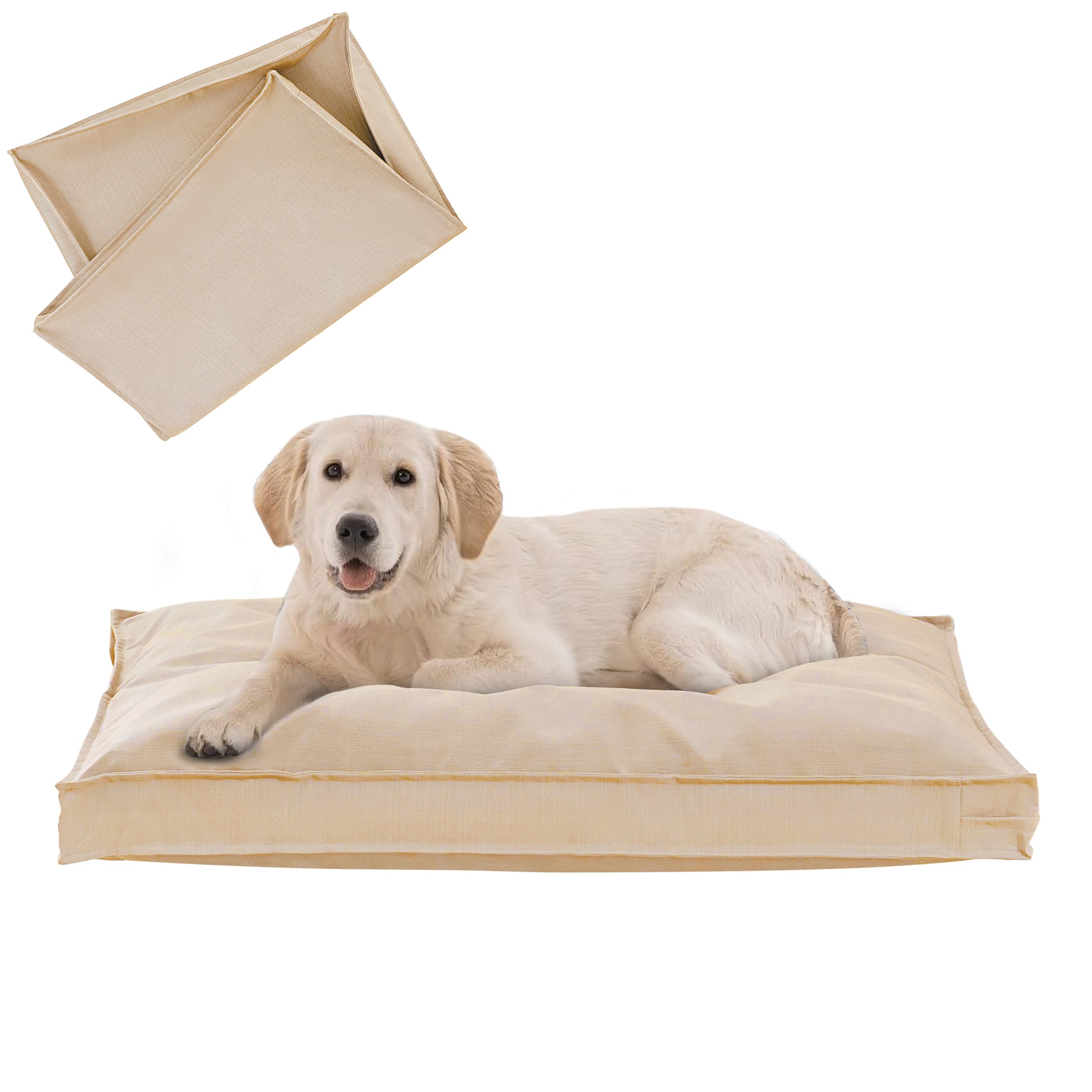 VENESSCO Dog Bed Covers Replacement Washable, Waterproof Dog Bed Cover with Zipper, 36Lx27Wx3H inch Durable Oxford Pet Bed Cover for Outdoor/Indoor