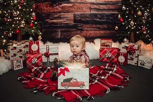 Miniatura 3 de Kate Telón de fondo de madera marrón de 10 x 6.5 pies para fotografía, fondo de tablones de madera retro, tela de algodón sin costuras