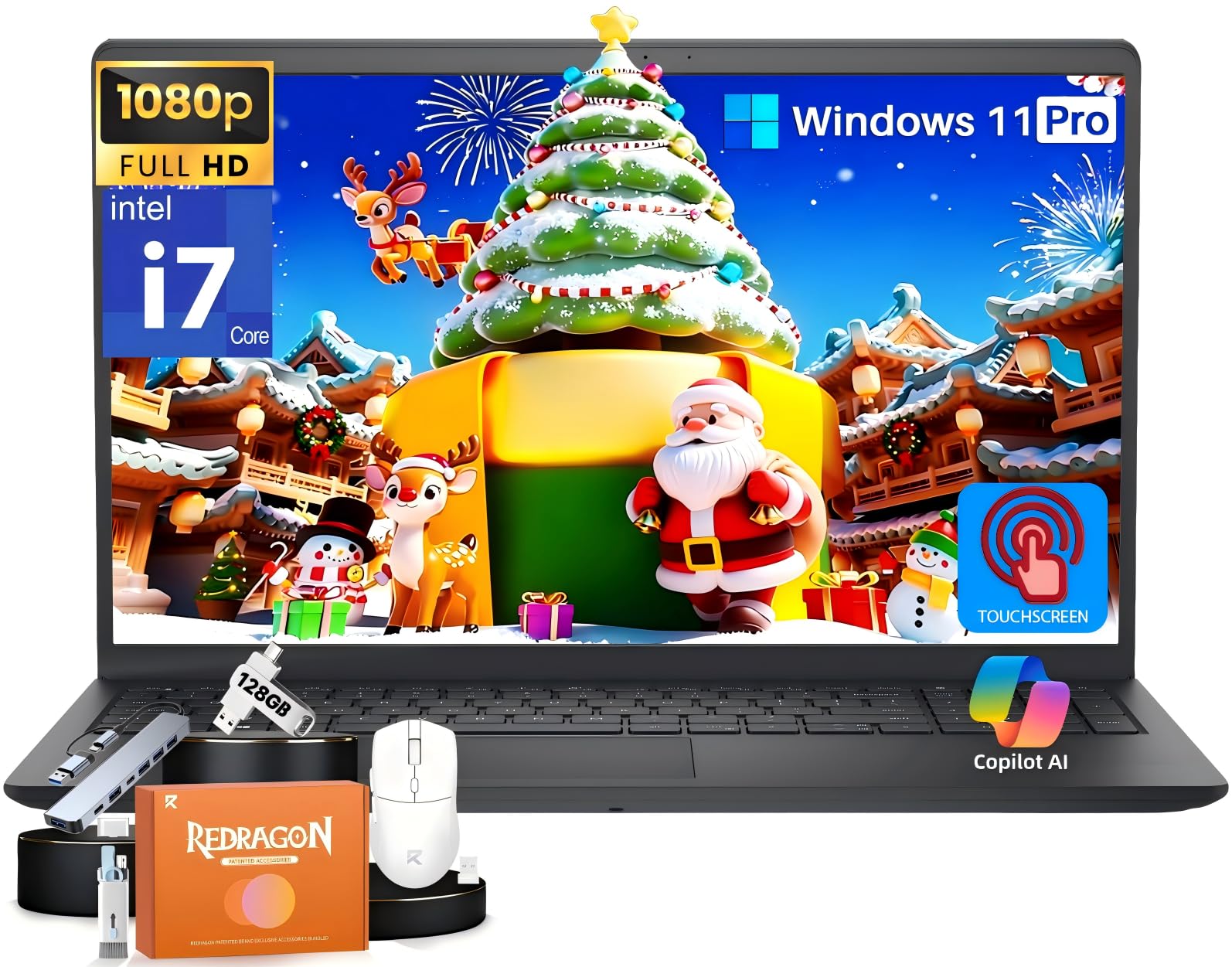 Dell 15 DC15250 Business Laptop, 15.6" FHD Touchscreen, Intel 10-Core i7-1355U, 64 GB RAM, 2 TB SSD, Copilot AI, Intel UHD Graphics, Anti-Glare, HD