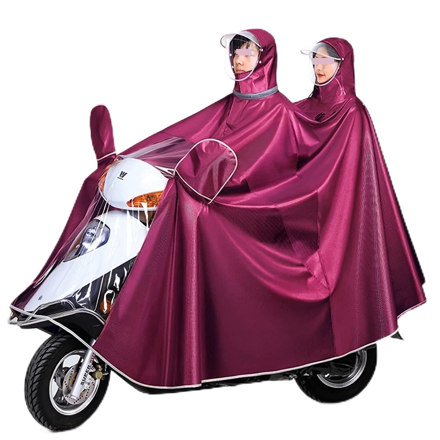 TBDdsd Cycling Raincoat, Rain Hooded Wheelchair Cover,Bicycle Double and Single Dual Use Cycling Raincoat(Blu,M)