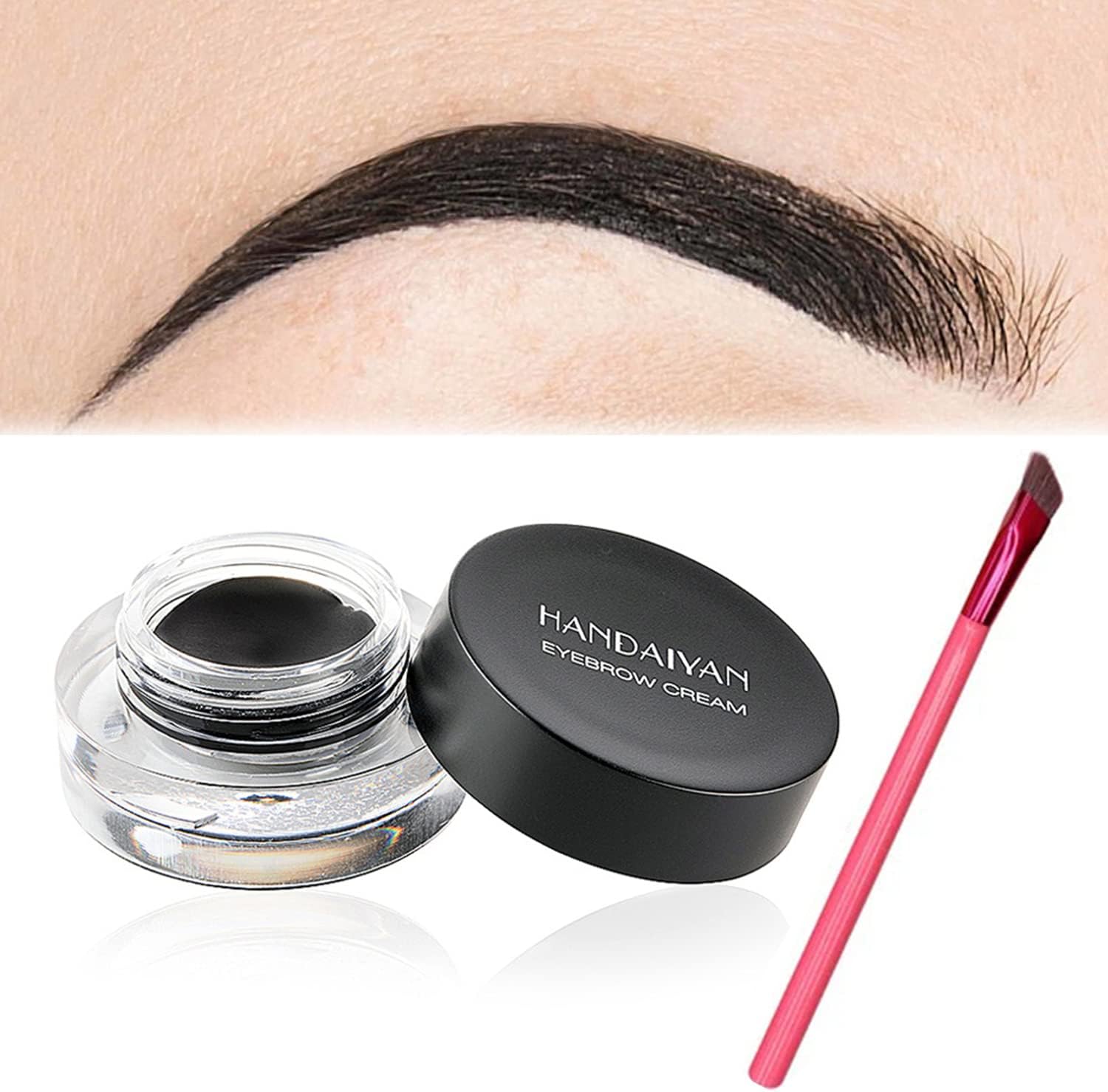Multi-Function Eyebrow Brush, Eye Brow Concealer Contour Brush, Handaiyan Eyebrow Cream, Ultra Thin Angled Eyeliner Makeup Brush Set, Waterproof Multifunctional Eyebrow Cream Eyeliner Cream (#1)