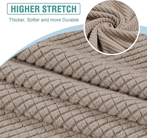 Miniatura 6 de OKYUK Fundas para sofá modular, 4 fundas de cojín de jacquard para sofá, en forma de L, funda de cojín separado para sofá, protector elástico de