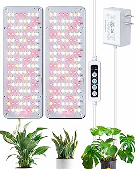 LED Grow Lights, Dimmable Plant Lights for Indoor Growing in Winter Full Spectrum, Ultra Thin Plant Grow Lights with 6/12/16H Timer, 3 Spectral Modes Grow Light Panel for Gardening, Houseplants