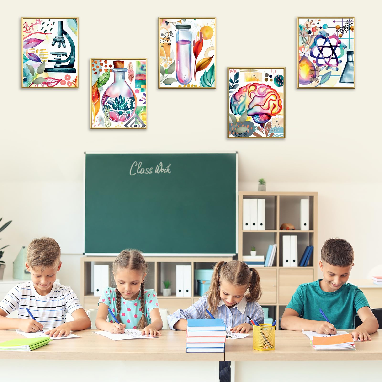 QPOKLAF Poster Scientifici Per Classe - Set 6 Stampe Metodo Scientifico 20x25 Cm - Decorazione Aula - 3